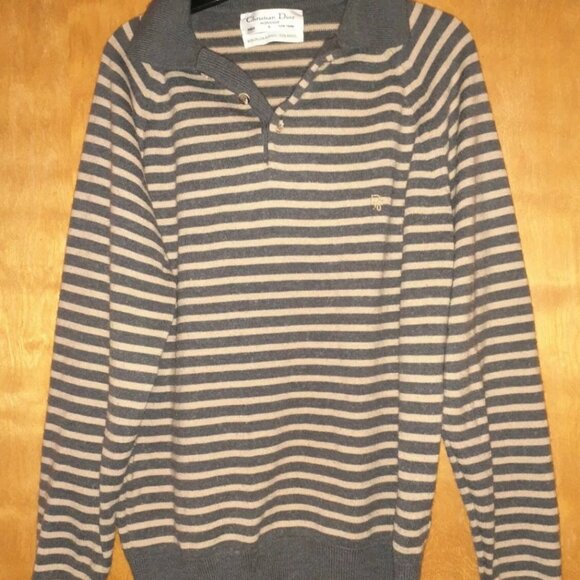 Christian Dior striped sweater Size large, medium fits best - Picture 1 of 2